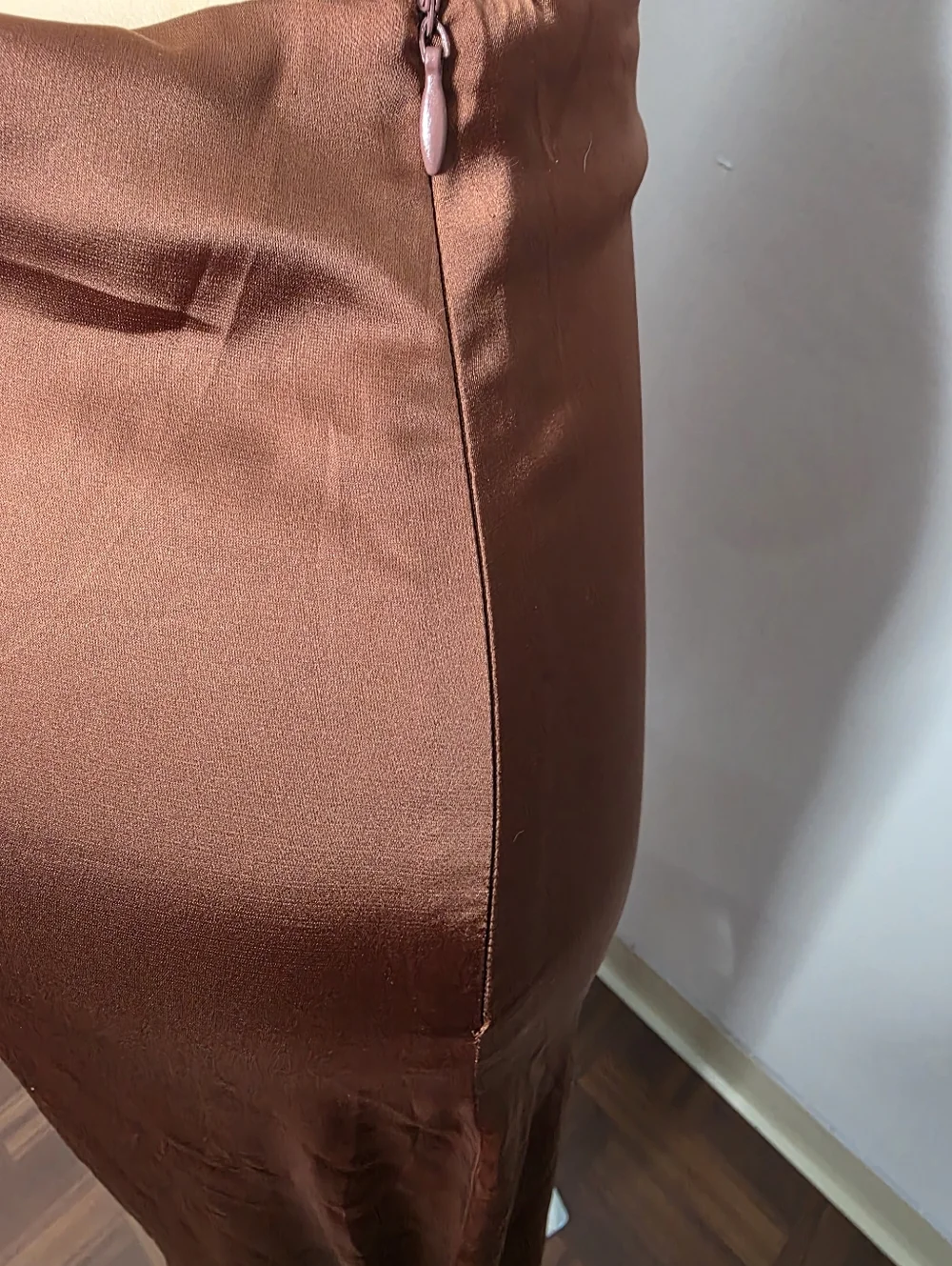 Cider Rust Brown Asymmetric Midi Skirt Size US/L